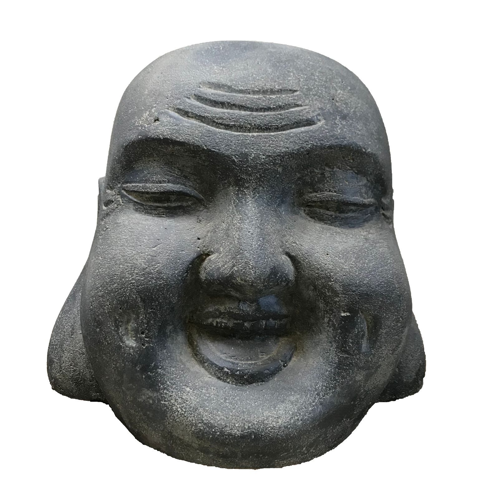 Glücklicher Buddha Kopf, Steinguss